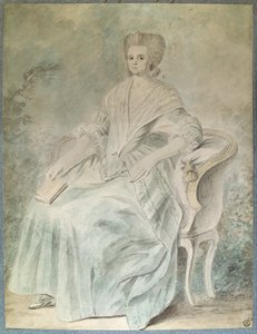 صورة لأوليمبي دي جوج (أرملة أوبري المعروفة أيضًا باسم ماري جوز) (مدام أوبري) (1748-1793) نسوية وسياسية وامرأة أدبية. لوحة مائية مجهولة من القرن الثامن عشر. خافت. 0،21 × 0،28 م. باريس ، متحف اللوفر بواسطة المدرسة الفرنسية