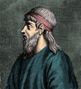 صورة لبارمنيدس إيليا (fl.c 5th BC) الفيلسوف اليوناني. بواسطة المدرسة الفرنسية