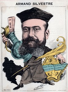 صورة لبول أرماند (بول أرماند) سيلفستر (1837-1901) ، شاعر فرنسي - رسم كاريكاتوري للآخرين (كوليجنون وتوكفيل) في "" Les Hommes d