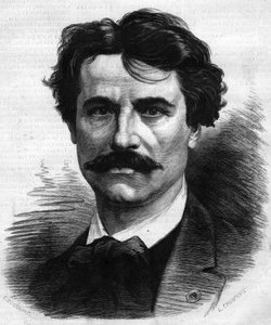 صورة لبول بودري (1828-1885) ، رسام فرنسي. نقش في "" Le Monde Illustré "" رقم 908 بتاريخ 5 سبتمبر بواسطة المدرسة الفرنسية