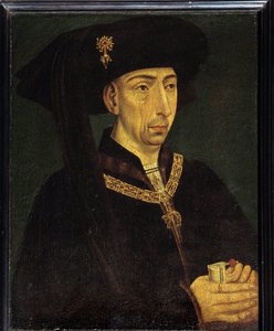 Portrait of Philip III of Burgundy called Philip the Good (1396-1467) Duke of Burgundy, founder of the Golden Fleece Anonymous painting of the French School بواسطة المدرسة الفرنسية