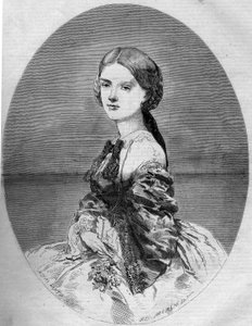 صورة للأميرة كلوتيلد أوف سافوي (1843-1911) ، زوجة الأمير نابليون (1822-1891). نقش في "" Le Monde Illustré "" رقم 94 بتاريخ 29 يناير 1859. بواسطة المدرسة الفرنسية