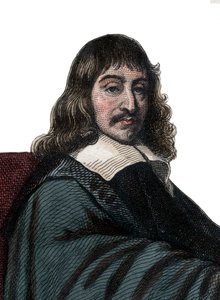 صورة لرينيه ديكارت (1596-1650) ، الفيلسوف والكاتب الفرنسي. بواسطة المدرسة الفرنسية