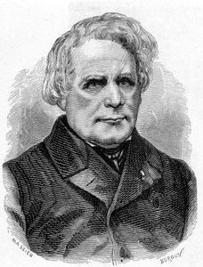 صورة لرومكورف هاينريش دانيال (1803 - 1877) ، صانع أدوات فيزيائية (جهاز الحث) ، ميكانيكي وكهربائي ألماني - في ألبوم العلوم ؛ علماء لامعون الاكتشافات العظيمة "" "1896. بواسطة المدرسة الفرنسية