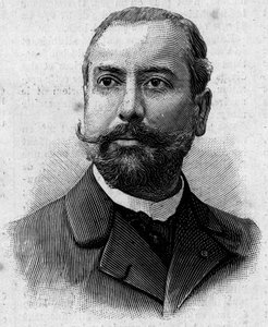 صورة لفيكتور تيوفيل ليوتارد (1858-1916) ، الصيدلي الفرنسي والمستكشف الاستعماري. نقش في "" Journal des Voyages "" بتاريخ 29 يناير بواسطة المدرسة الفرنسية