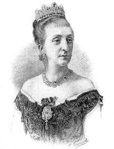 صورة لكونتيسة باريس ، ماري إيزابيل (ماري إيزابيل) دورلينز (1848-1919). نقش في "" Le Monde Illustré "، ٢٢ مايو ١٨٨٦. بواسطة المدرسة الفرنسية
