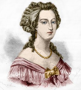 صورة لماركيز بوفلر ماري فرانسواز كاثرين دي بوفاو كرون (1711-1787). نقش في "تاريخ الدعارة والفجور بين جميع شعوب العالم من العصور القديمة وحتى يومنا هذا" للدكتور ث. -F. ديبريه. 1879. بواسطة المدرسة الفرنسية