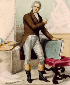 Portrait of the painter Jacques-Louis David بواسطة المدرسة الفرنسية
