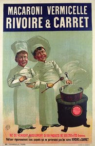 المعكرونة الإعلانية للملصق من إنتاج Rivoire et Carret