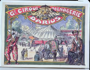 ملصق إعلان عن Grand Cirque Menagerie Darius ، 1924 (مرحاض على ورق)