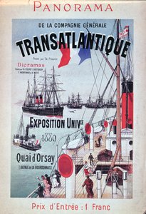 ملصق إعلاني عن منصة Compagnie Generale Transatlantique في المعرض العالمي ، 1889