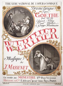 ملصق لـ Werther بقلم Jules Massenet (1842-1912) في مسرح National Opera de Comique ، باريس ، 1893 r8: Johann Wolfgang von Goethe (1749-1832) ؛
