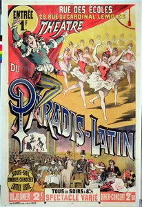 ملصق لمسرح du Paradis Latin ، 1880-90