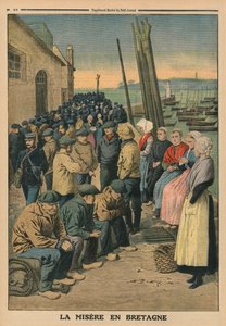 الفقر في بريتاني ، توضيح الغلاف الخلفي من `` Le Petit Journal &39;&39; ، 19 يناير 1913