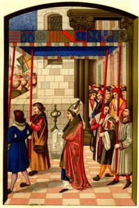 موكب الملك رينيه الأول ملك أنجو (1409-1480) إلى إيكس أون بروفانس بواسطة المدرسة الفرنسية