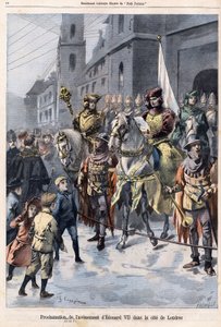 إعلان مستقبل إدوارد السابع ملك إنجلترا (1841-1910) في يوم وفاة الملكة فيكتوريا في 22 يناير بواسطة المدرسة الفرنسية