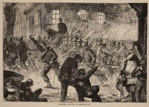 تقدم بروسي في Gravelotte ، توضيح من تاريخ كاسيلز للحرب بين فرنسا وألمانيا ، 1870-1871 بواسطة المدرسة الفرنسية