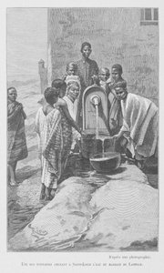 نافورة عامة في السنغال ، رسم إيضاحي من "لو السنغال ..." بواسطة لويس ليون فيدرب ، 1889 بواسطة المدرسة الفرنسية