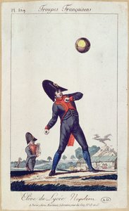 تلميذ كرة لعب ليسيه نابليون ، c 1805 (نقش الألوان) بواسطة المدرسة الفرنسية