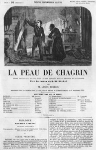 رفائيل دي فالنتين وصاحب المتجر ، رسم توضيحي من "La Peau de Chagrin" ، دراما مقتبسة من رواية Honore de Balzac (1799-1850) بواسطة المدرسة الفرنسية