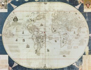 Rc C 2487 خريطة العالم ، صممها سيباستيان كابوت (c.1476-1557) ، 1544
