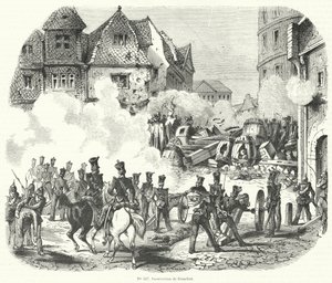 تمرد في فرانكفورت ، ألمانيا ، سبتمبر 1848 بواسطة المدرسة الفرنسية
