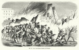 المتمردون يطردون النمساويين من بولونيا ، إيطاليا ، 1848 بواسطة المدرسة الفرنسية