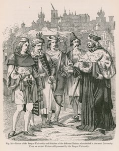 Rector of the Prague University and Scholars of the Different Nations who studied in the same University (engraving) بواسطة المدرسة الفرنسية