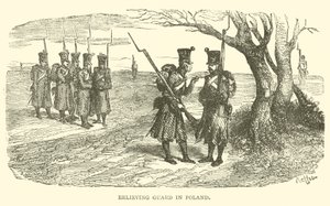 Relieving guard in Poland (engraving) بواسطة المدرسة الفرنسية