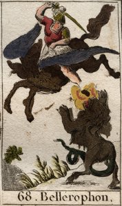 تمثيل Bellerophon ، ركوب Pegase ، قتل chimere (تمثيل Bellerophon ، على Pegasus ، طعن الوهم). من "أساطير الشباب" بيير بلانشارد 1803. بواسطة المدرسة الفرنسية