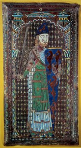تمثيل Geoffroi V (Geoffroy) Le Bel Plantagenet (Comte du Maine et d'Anjou ، دوق نورماندي) (1113-1151) لوحة خطيرة بالبريد الإلكتروني. 1151. متحف تيسي. لو مان بواسطة المدرسة الفرنسية