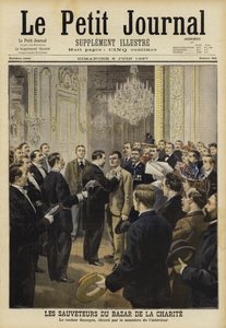 رجال الإنقاذ من الحريق في بازار دي لا تشاريت ، باريس ، 1897 بواسطة المدرسة الفرنسية