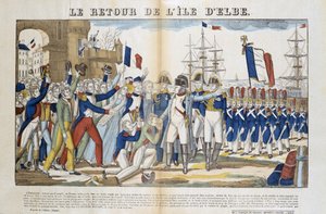 Return of Napoleon Bonaparte (1769-1821) from his exile to Elba Island in 1815. Picture of Epinal بواسطة المدرسة الفرنسية