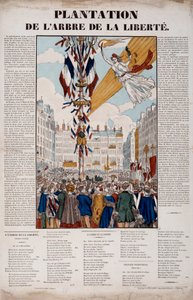 ثورة 1848: زرع شجرة الحرية في 25 مارس 1848. نقش 1848 في باريس ، متحف كارنافالي بواسطة المدرسة الفرنسية
