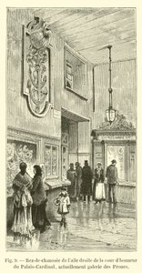 الطابق الأرضي من الجناح الأيمن للفناء الرئيسي لقصر الكاردينال ، حاليًا Galerie des Proues بواسطة المدرسة الفرنسية