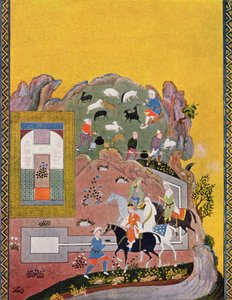 رايدر وحريمه ، رسم توضيحي لـ "الليالي العربية" ، 1895 (نقش ملون) بواسطة المدرسة الفرنسية