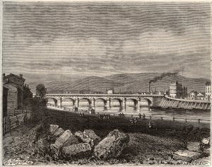 Roanne - Loire ، في منطقة Rhone-Alpes - نقش في "La France illustrie: الجغرافيا والتاريخ وإحصاء الإدارة" بقلم VA Malt-Brown. 1884 بواسطة المدرسة الفرنسية