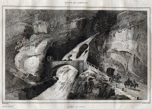 Route du Simplon - نقش من "" إيطاليا الخلابة "بقلم M. de Norvins، Ch. نودير 1834-1836. بواسطة المدرسة الفرنسية