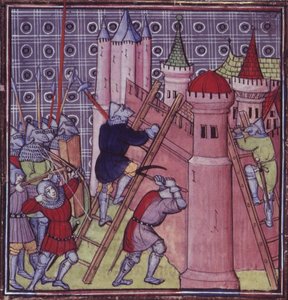 Royal 20 C.VII fol.19 دمر الفرنسيون جنوة ، من 