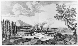 مسبك ملكي في لو كروسوت عام 1787 بواسطة المدرسة الفرنسية
