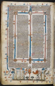 Royal MS 10 E IV ، f.209v ، الرسام والشيطان ، من Decretals of Gregory IX مع لمعان Bernard of Parma (