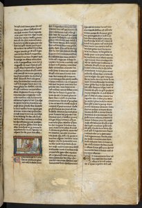 رويال MS 14 E. III, f.58r، رسم توضيحي من "Estoire del Saint Graal, La Queste del Saint Graal, Morte Artu"، ت 1315-135 (رق) بواسطة المدرسة الفرنسية