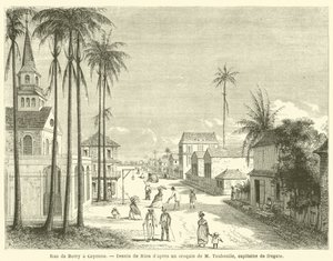 Rue de Berry in Cayenne (نقش) بواسطة المدرسة الفرنسية