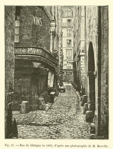 Rue de Glatigny في عام 1865 ؛ من صورة ل M Marville بواسطة المدرسة الفرنسية