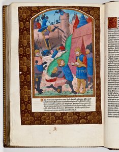 سابينوس ، مساعد سوري ، يعرض توسيع جدار القدس ويقدم إلى تيطس ، 70 بعد الميلاد (طباعة ملونة باليد) بواسطة المدرسة الفرنسية