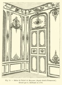 Salon de l&39;hotel de Mayenne ، من فندق d&39;Ormesson ، مزين من قبل G Boffrand في عام 1709 بواسطة المدرسة الفرنسية