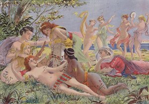 Sapho a Lesbos بواسطة المدرسة الفرنسية