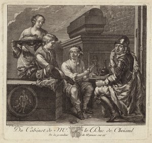 تصوير ساخر لمجلس الوزراء من Duc de Choiseul بواسطة المدرسة الفرنسية