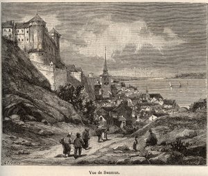 قسم Saumur في ولاية مين إي لوار ، في المنطقة Pays de la Loire - نقش في "France illustree: الجغرافيا والتاريخ والإدارة الإحصائية" بقلم V.-A. الشعير براون. 1884 بواسطة المدرسة الفرنسية