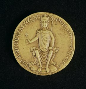 ختم فيليب الثاني أوغست (1165-1223) 1198 (شمع) بواسطة المدرسة الفرنسية